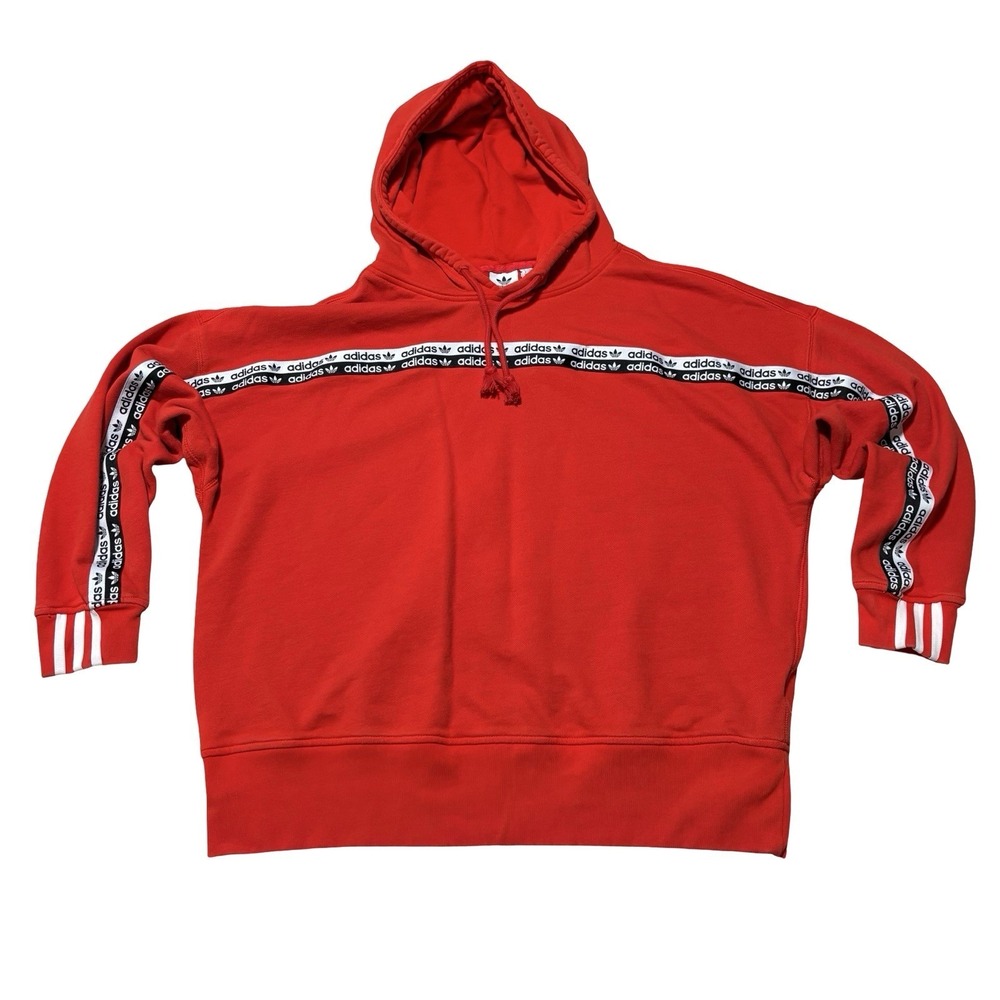 adidas Originals Women's Striped Logo Oversized Hoodie Size‎ Large 27 x 27